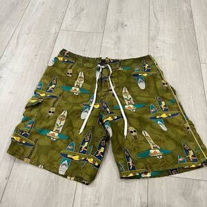 The Simpsons Board Shorts Mens 34 Green Cartoon 2004 Swim Surf Beach Casual Vtg